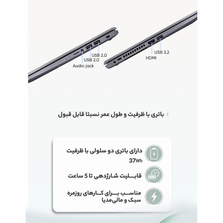 لپ تاپ 14 اینچی ایسوس مدل R465FA-EB028